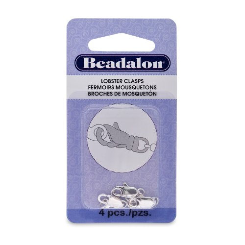 PA Distribution Artistic Wire Beadalon Lobster Clasp 2 Rings 12-Metersm Nickel Free Silver, Plated, 4-Piece