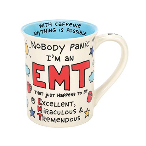 Enesco Our Name is Mud Nobody Panic EMT Life Saver Coffee Mug, 16 Ounce, Multicolor