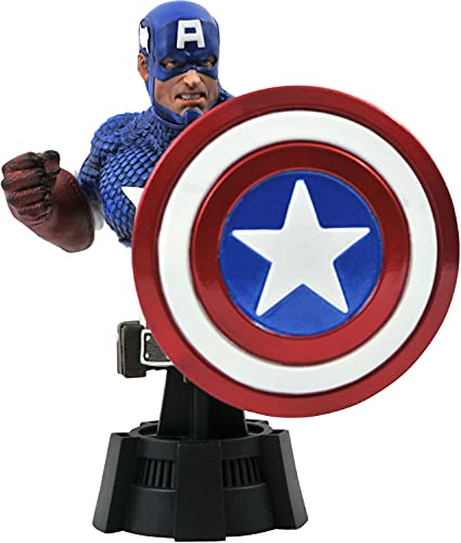 Diamond Comics DIAMOND SELECT TOYS Marvel Comics: Captain America 1:7 Scale Resin Bust, Multicolor, 6 inches