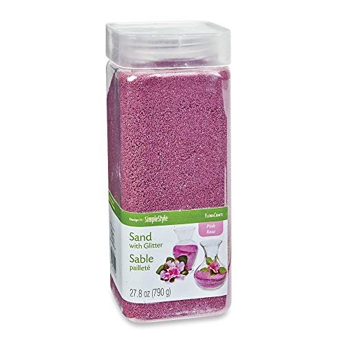 FloraCraft 790gm Sand with Glitter in Reuseable Jar, 27.8-Ounce, Pink