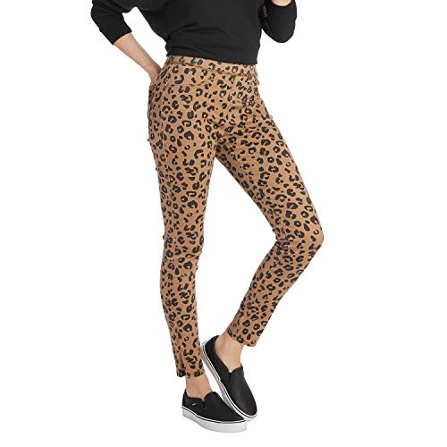 Mud Pie Women's Vance Jeans, X-Large, Brown Leopard
