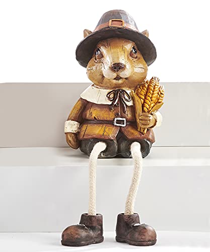 Giftcraft 582293 Harvest Squirrel Shelf Sitter, 4.33-inch Height, Calcium Carbonate and Polyresin