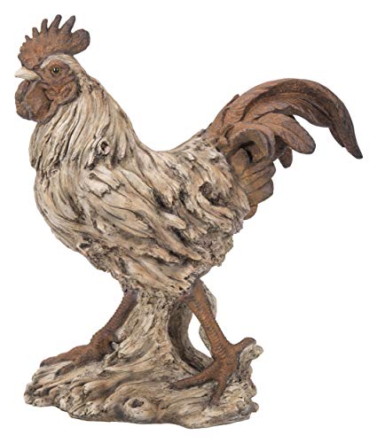 Hi Line Gift 87650-E Driftwood Standing Rooster Statue