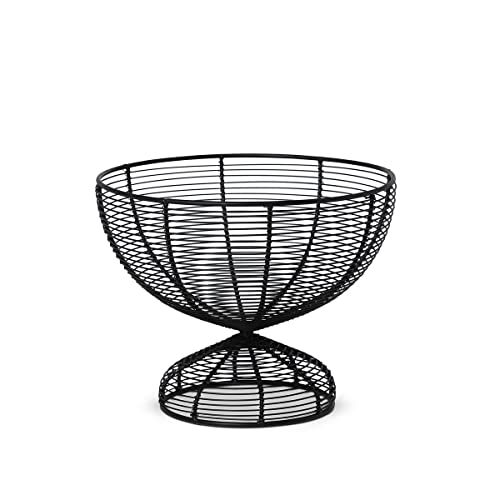 Park Hill Collection Woven Iron Fruit Bowl, 10.25-inch Diameter, Black, For Decorative Use, Containers, Fruit Bowl, Kitchen Accessories