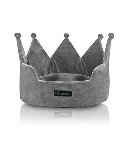 Nandog Pet Gear Crown Collection Dog and Cat Bed (Grey)