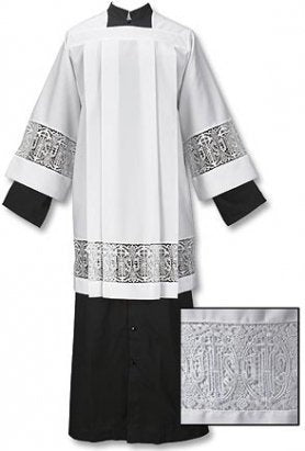 Christian Brands Box Pleated Lace Surplice (Small (Back Length 35'') (Sleeve Length 27'') (Height 5ft6-5ft9))