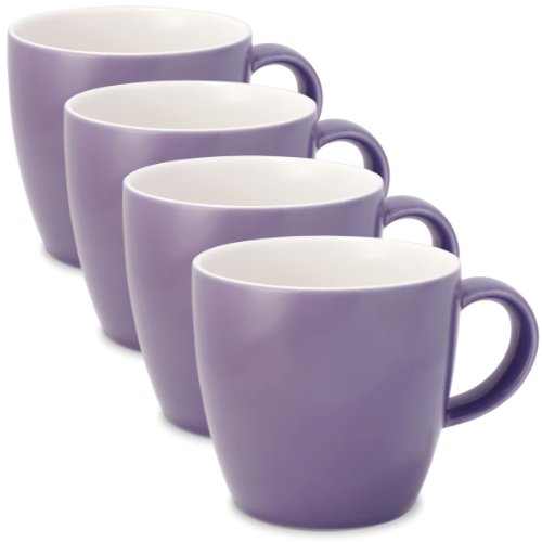 Forlife 550-PPL Uni Tea or Coffee Cup with Handle, Set of 4, 11 oz