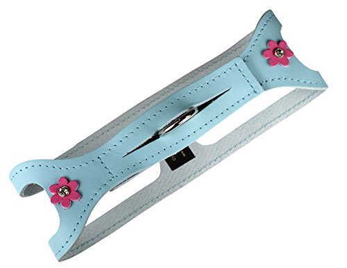 OmniPet ChokeFree Pet Shoulder Collar, 13", Baby Blue with Pink Flower