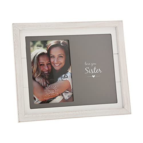 Pavilion - Love You Sister MDF Photo Frame, Holds 4‚Äù x 6‚Äù Photo, Distressed Picture Frame, Textured Wood Grain Finish, Unique Gifts For Sibling, Hanging/tabletop Wall Frame, 1 Count, 10 x 8.5-inches Overall