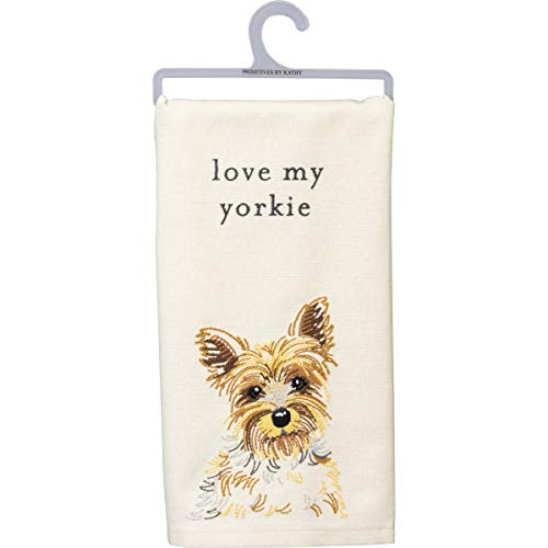 Primitives by Kathy Love My Yorkie Dish Towel