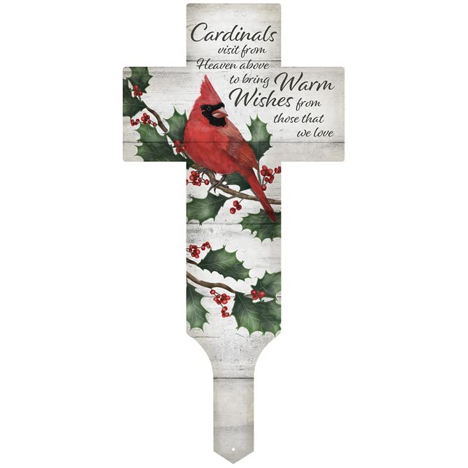 Carson Home Cardinals Cross Garden Stake, 17.5-inch Height