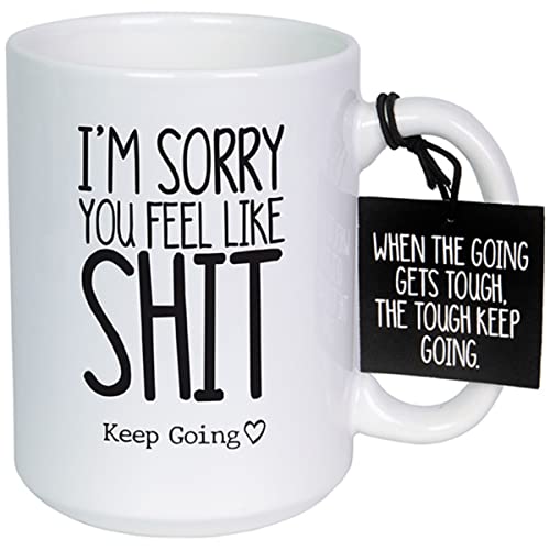 Carson Home 24897 Keep Going Collection Feel Like Shit Mug with Tag, 15 oz