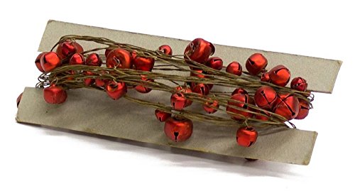 Melrose Red Miniature Metal Sleigh Bells Christmas Garland String 10 Feet Long D‚àö¬©cor New