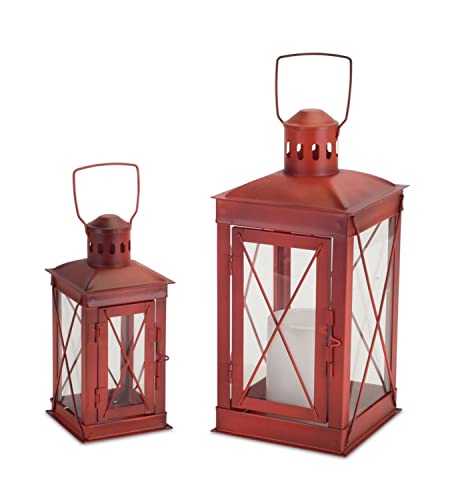 Melrose International Red Lantern, Set of Two