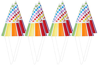 Unique Industries Rainbow Party Hats, 8ct