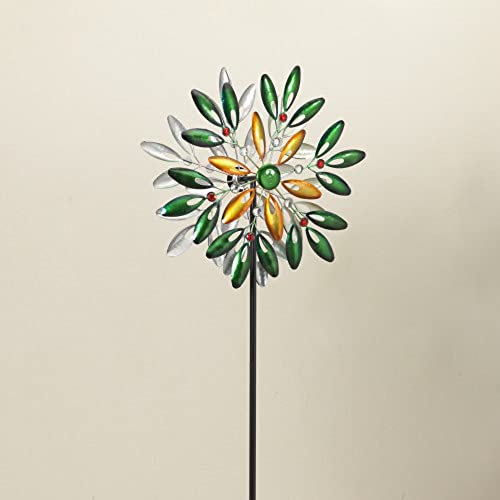 Gerson International Leaf Wind Spinner Yard Stake, Metal, 62.9-inch Height