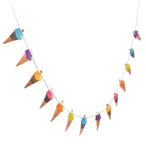 Fun Express - Ice Cream Garland for Birthday - Party Decor - Hanging Decor - Pennants - Birthday - 1 Piece