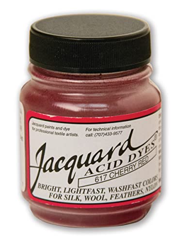 Jacquard Acid Dye for Wool, Silk and Other Protein Fibers, 1/2 Ounce Jar, Concentrated Powder, Cherry Red 617