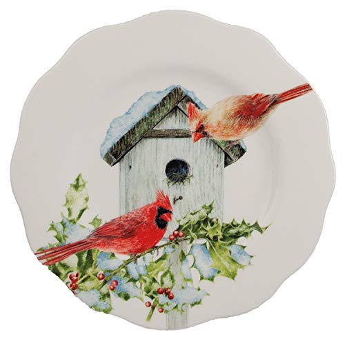 LANG Cardinal Birdhouse Appetizer Set (2197501) PLATES, Small, MULTI