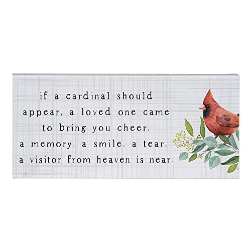 Sincere Surroundings Inspire Boards- If a Cardinal Should Appear‚Ä¶A Vistor from Heaven is Near, 12 x 5.5 in Distressed Rustic Sign ISB1354