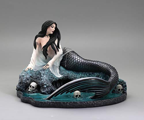 Unicorn Studio Veronese Design 5 7/8 Inch Sirens Lament by Anne Stokes Hand Painted Resin Mermaid Statue Home Decor