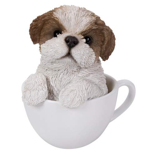 Pacific Trading Giftware Adorable Teacup Pet Pals Puppy Collectible Figurine 5.75 Inches (Shih Tzu)