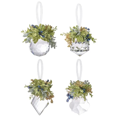 Ganz Mini Mistletoe Ornaments, 5-inch Diameter, Acrylic, Set of 4