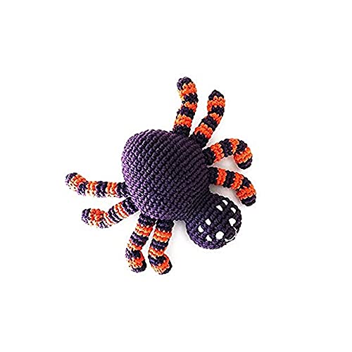 Pebble 200-345 Purple Spider Rattle, Fair Trade, Machine Washable, 5-inch Length, Cotton Yarn