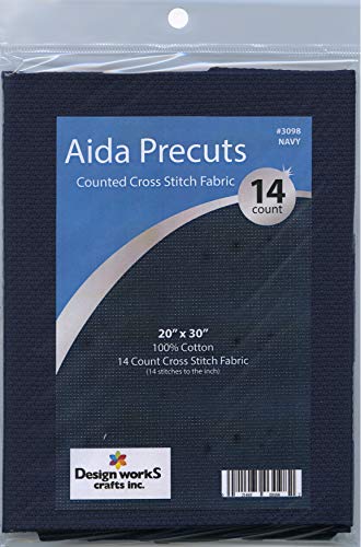 Design Works Crafts Pre-Cut Aida Fabric, Navy