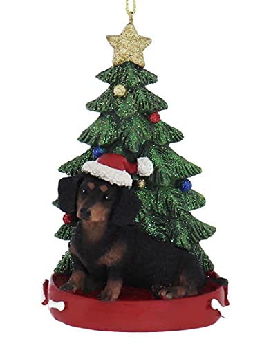 Kurt Adler DOG WITH CHRISTMAS TREE AND LIGHTS ORNAMENT FOR PERSONALIZATION - 25 ASSORTED