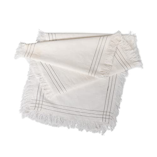 Park Hill Collection Fringed Table Runner, 84-inch Length, Linen and Cotton, for Kitchen Decorative Use, Dining Accessories, Table Linens