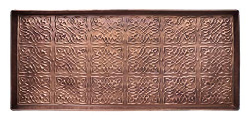 Larry Traverso Tangier Pattern Enamel Boot Storage Tray, 30 x 13 inches, Antique Copper Finish