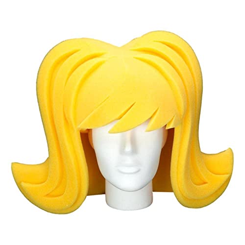 Foam Party Hats Funny Men and Women Unisex Simple Foam Wig, Halloween Cosplay Party Costume, Adult Size, Yellow
