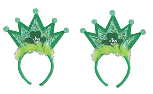 Beistle S30776AZ2, 2 Piece Shamrock Tiara Headbands, One Size Fits Most
