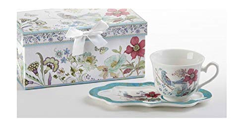 Delton Products Partridge 4.2 inches x 9 inches Porcelain Tea & Toast Set Drinkware