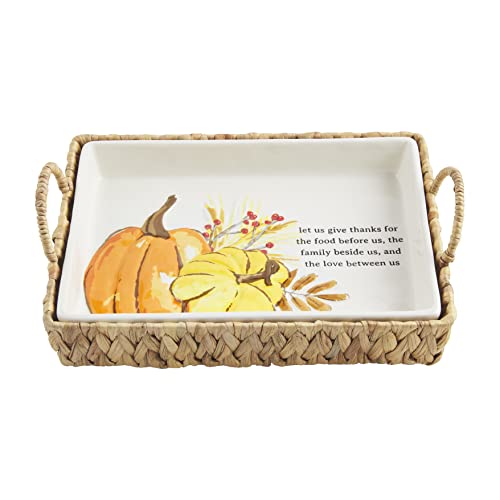 Mud Pie Baker In Hyacinth Holder Set,9" x 13",Brown