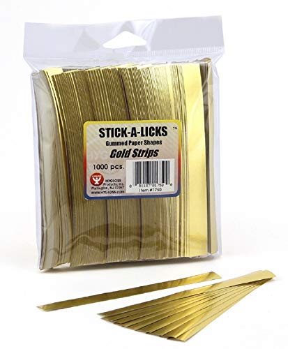 Hygloss Products Stick-A-Licks-Chain Strips for Arts & Crafts-Classroom Activities-Fun for Kids-Size ¬Ω‚Äù x 5‚Äù -1000 Pcs, Matte Gold