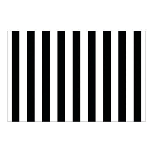 Fun Express - Black And White Striped Backdrop Banner - Party Decor - Wall Decor - Preprinted Backdrops - 3 Pieces