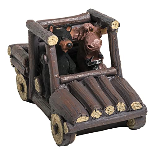 Lipco Bear and Moose in Log UTV SXS Side by Side Decorative Figurine