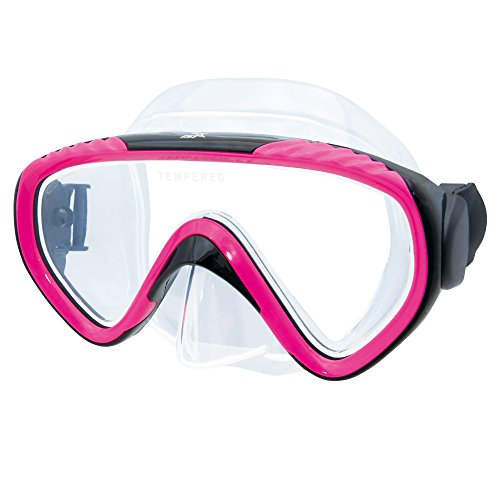IST Kids Snorkeling/Diving Mask, Hypoallergenic Skirt & Single Panoramic Lens with Adjustable Strap (Hot Pink)