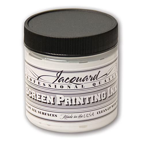 Jacquard Professional Screen Print Ink, Water-Soluable, 4oz Jar, White (118)