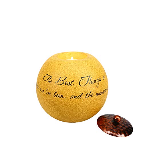 Comfort Candles The Best Things in Life by Pavilion Includes Tea Light Candle, 4-1/2-Inch Round, Sentimental Saying