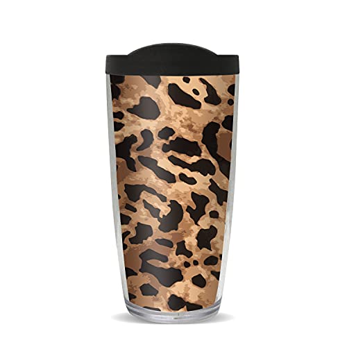 FREEHEART 22oz Tumbler - Leopard Pattern with Black Lid