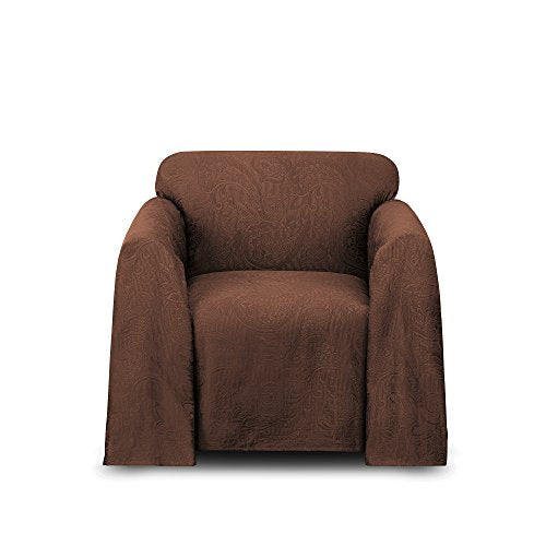 Belle Maison Stylemaster Alexandria Furniture Throw, Chair, Chocolate