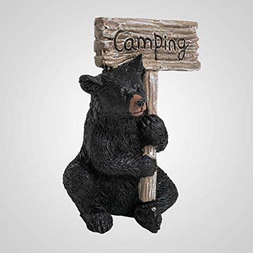 Lipco Bear Camping Sign Figurines, 3.50-inch Height, Polystone