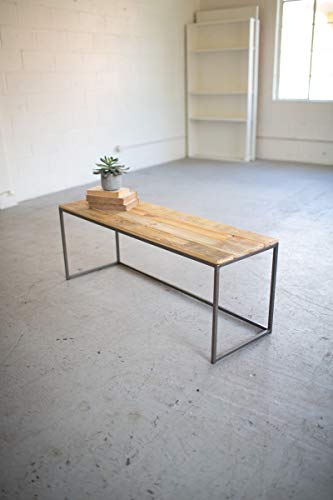 Kalalou Iron & Recycled Wood Bench