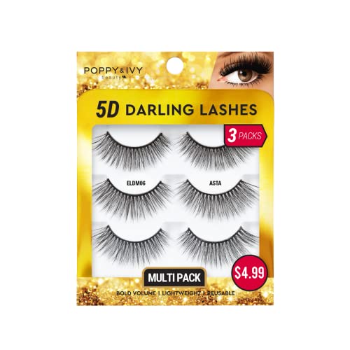 Absolute New York Poppy & Ivy 5D Darling Lashes - 3 Pairs (Asta)