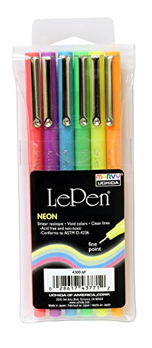 Uchida 6 Piece Le Neon Pen, Set