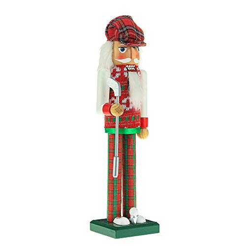 Kurt Adler Adler 15-Inch Red and Green Golfer Nutcracker, Multi