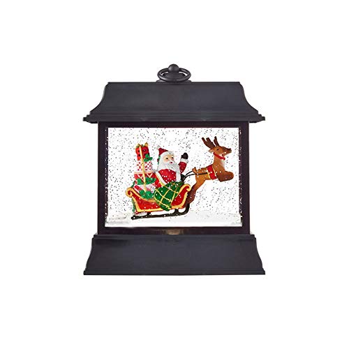 RAZ Imports 2021 Holiday Water Lanterns 8.5" Santa in Sleigh Lighted Water Lantern